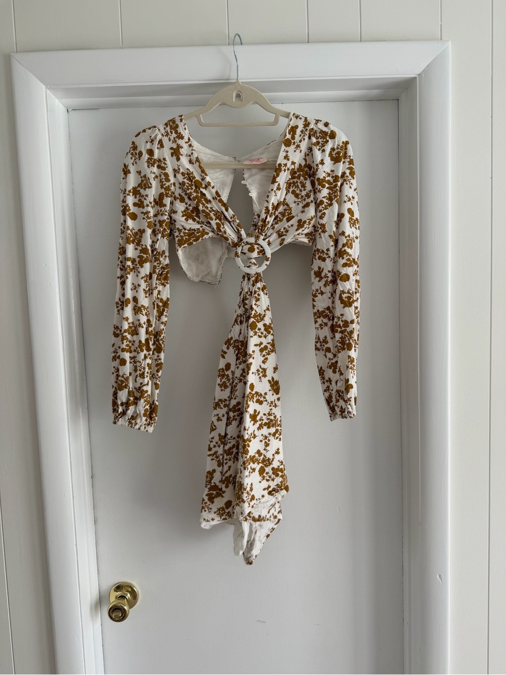 Cut out Mini Dress with Brown Floral Print